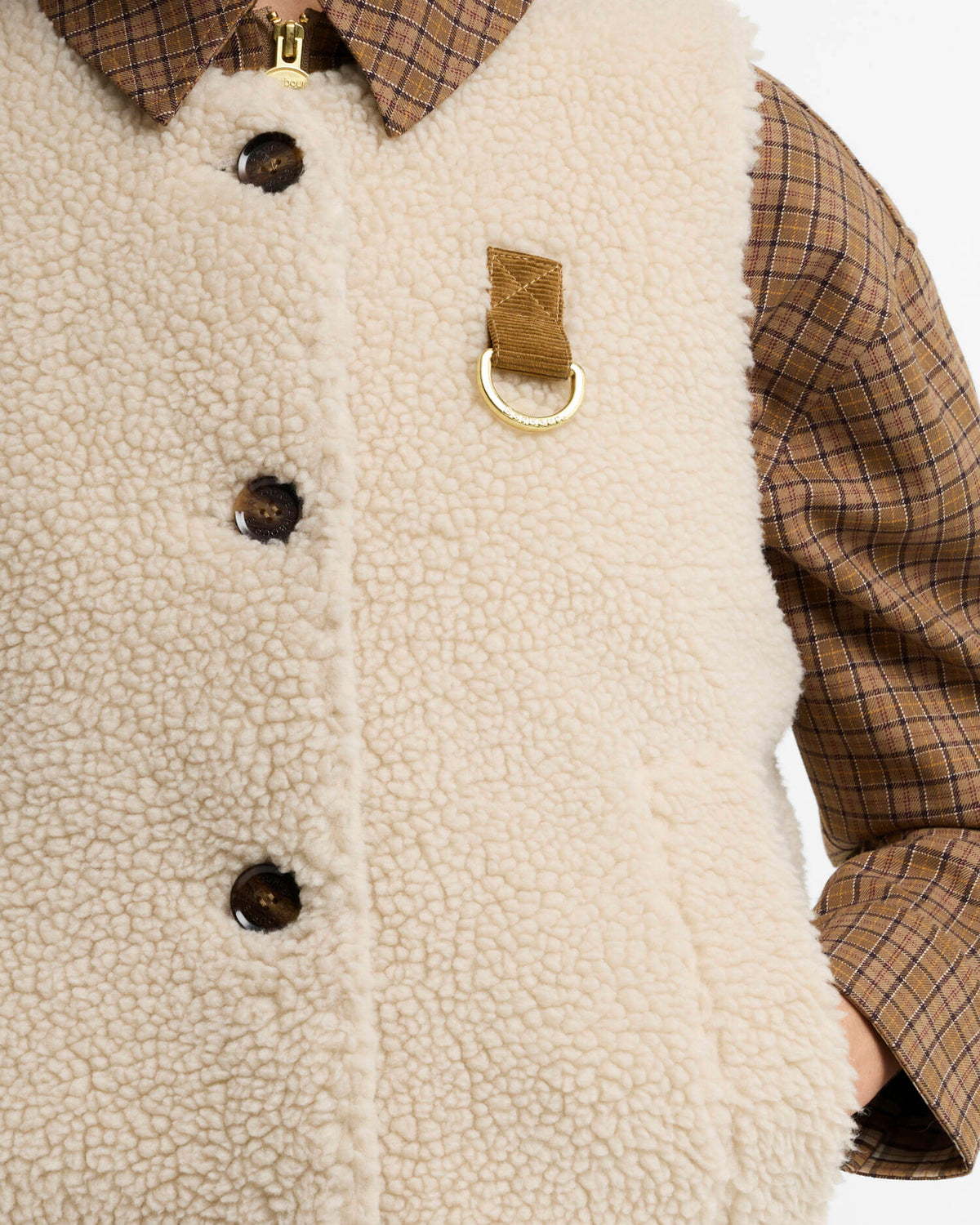 Barbour Bowes Fleece Gilet Cream