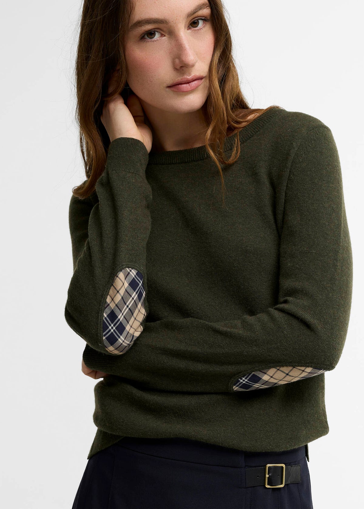 Barbour Pendle Crew Knitted Jumper Olive Birchwood