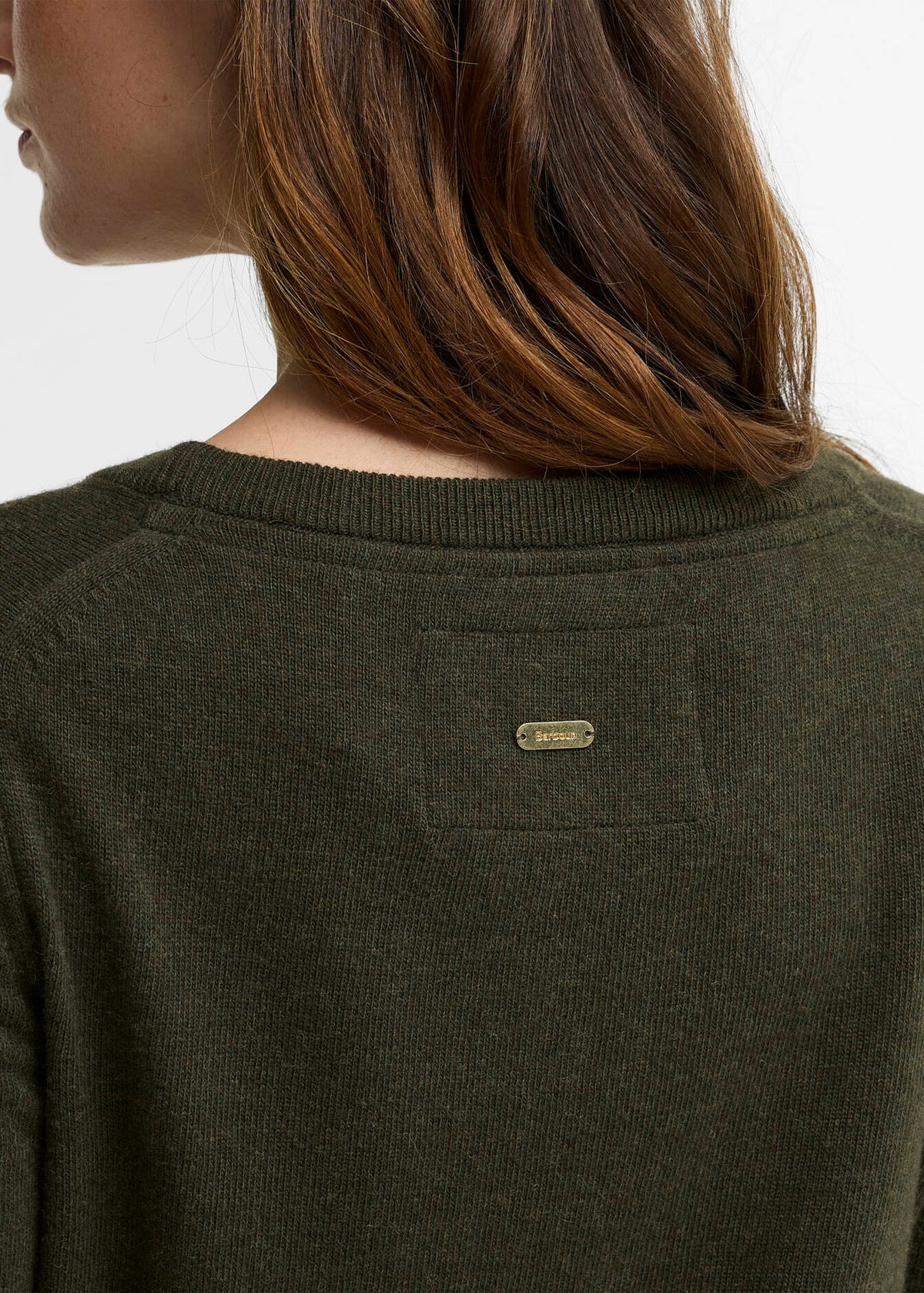 Barbour Pendle Crew Knitted Jumper Olive Birchwood