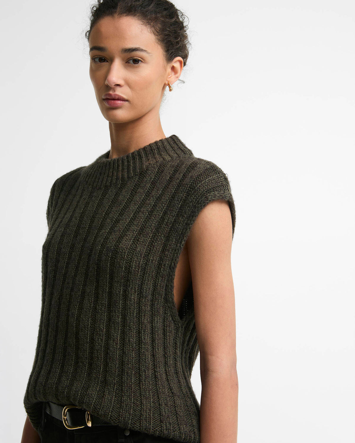 Barbour Anastasia Knitted Vest Olive Multi