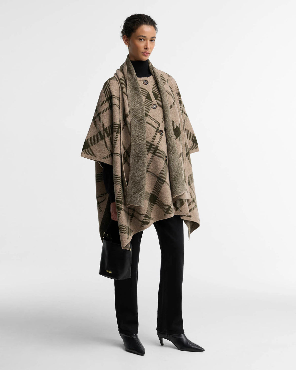 Barbour Vienna Knitted Cape Warm Trench Multi