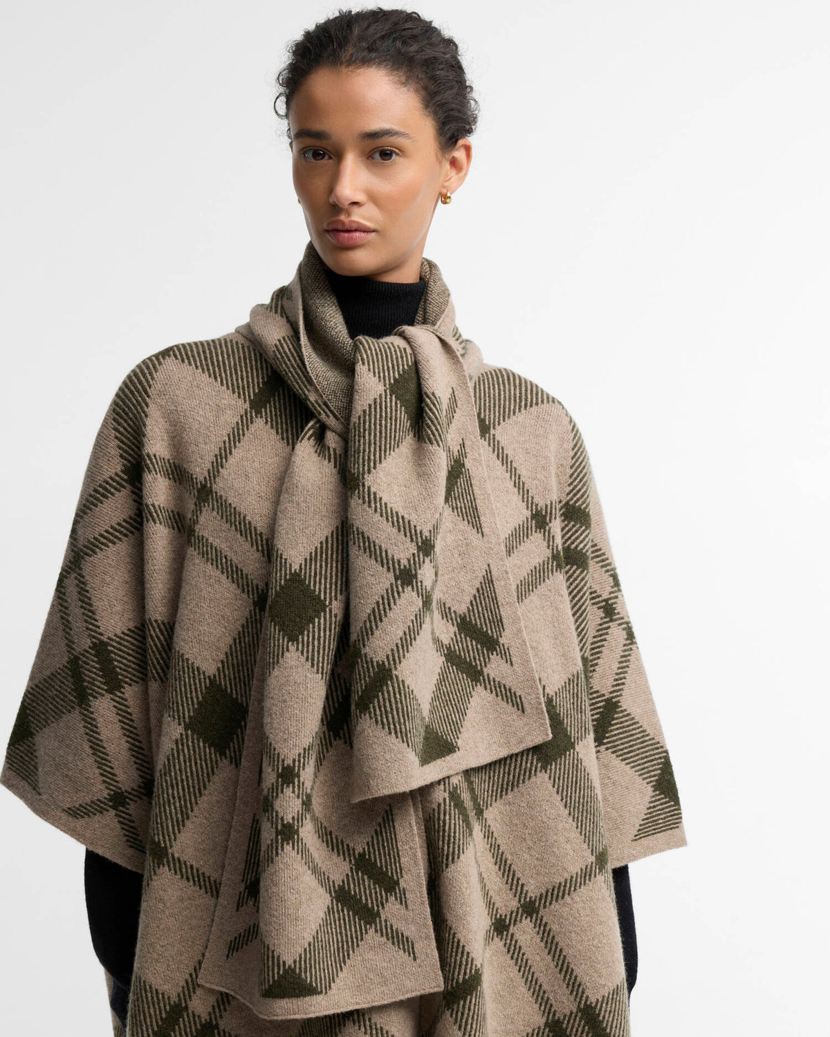 Barbour Vienna Knitted Cape Warm Trench Multi