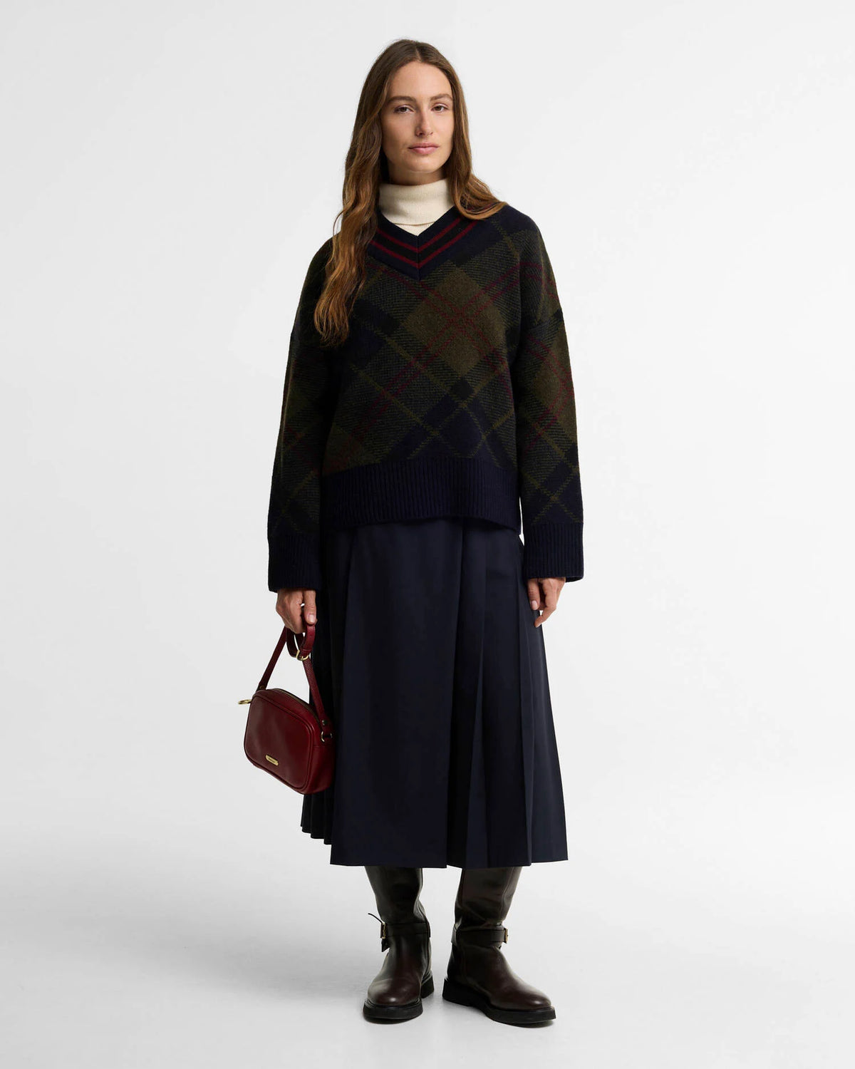 Barbour Shae Knitted Jumper Shadow Classsic Tartan