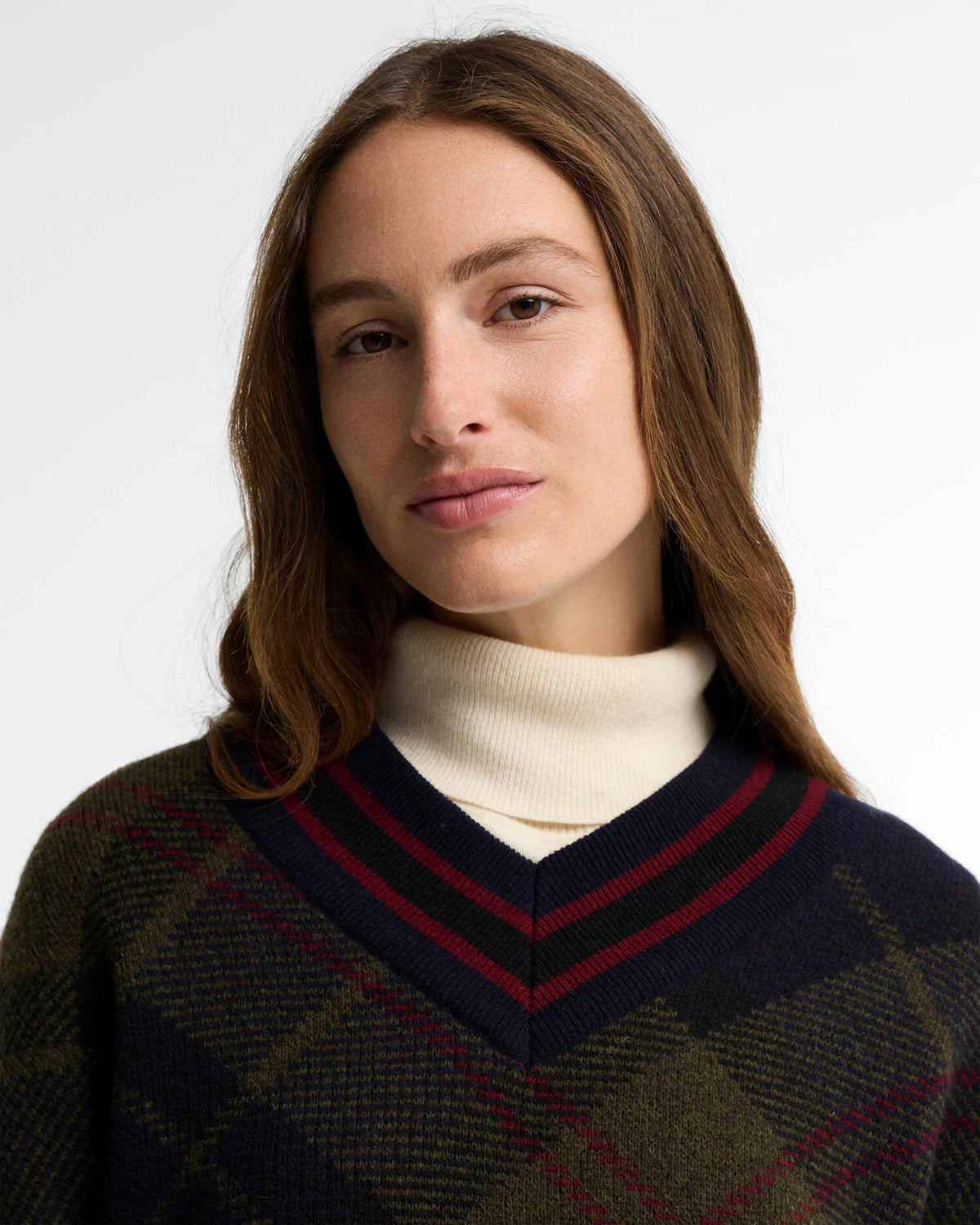 Barbour Shae Knitted Jumper Shadow Classsic Tartan