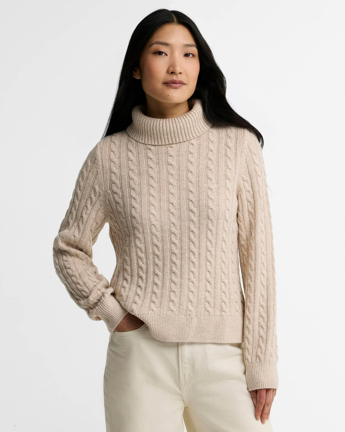 Barbour Ambleside Cable Knitted Jumper Oatmeal