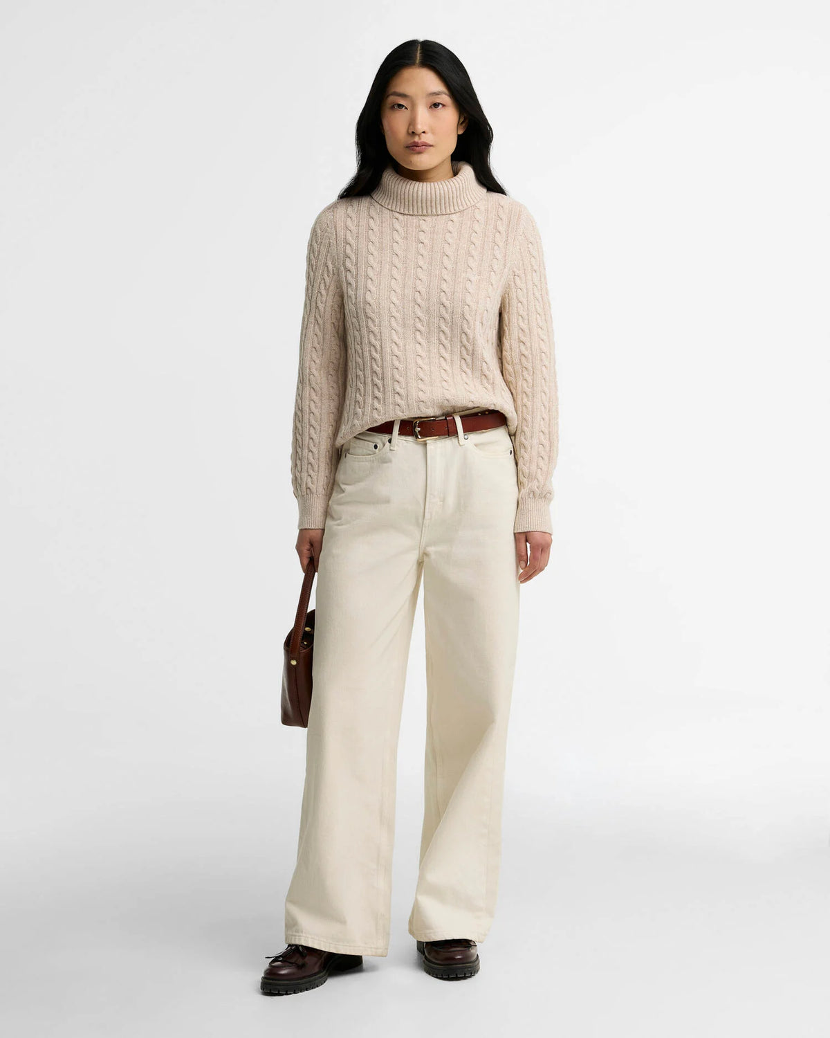 Barbour Ambleside Cable Knitted Jumper Oatmeal