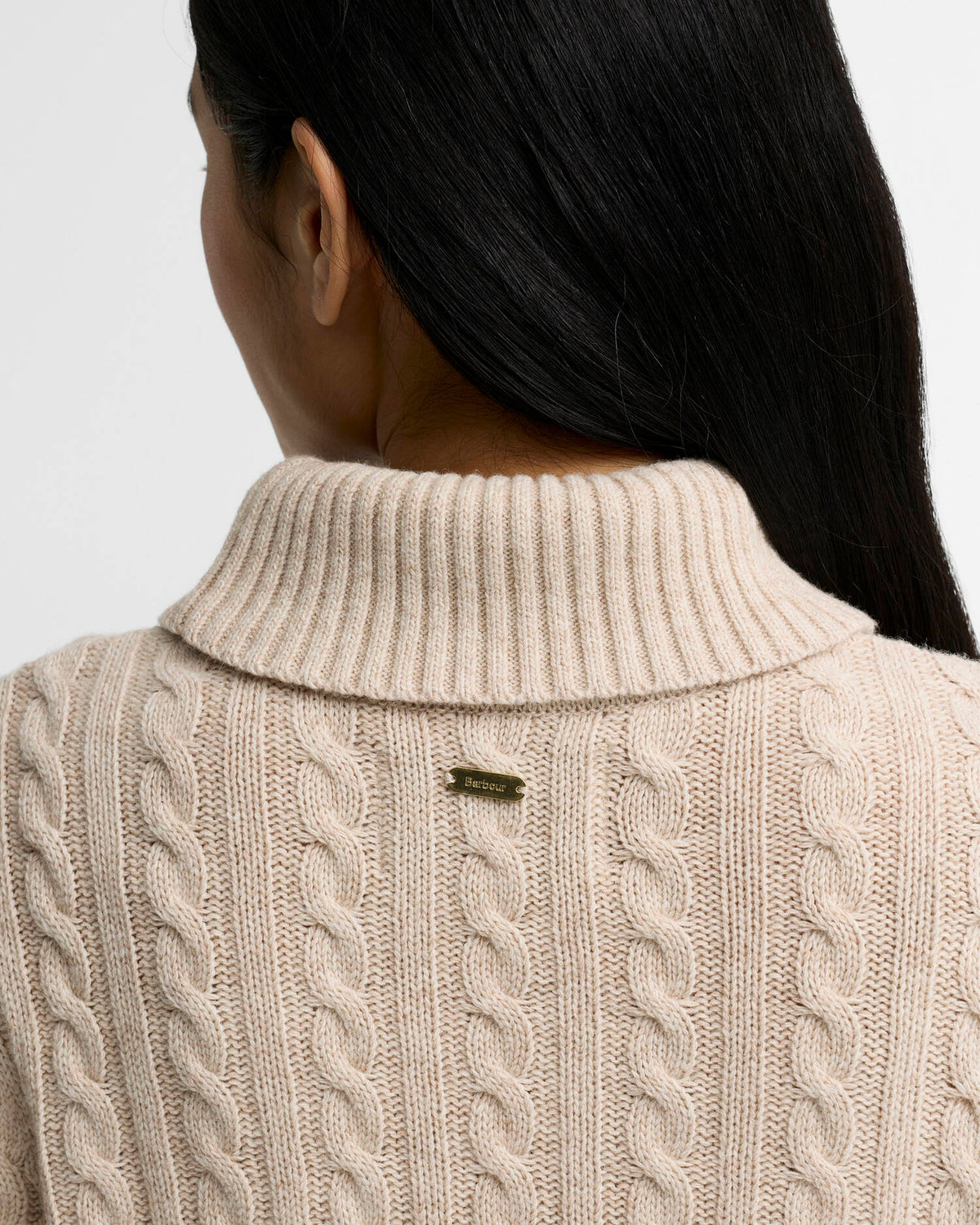 Barbour Ambleside Cable Knitted Jumper Oatmeal