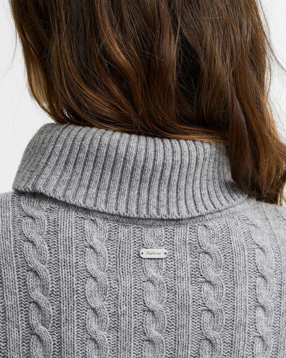 Barbour Ambleside Cable Knitted Jumper Grey Marl