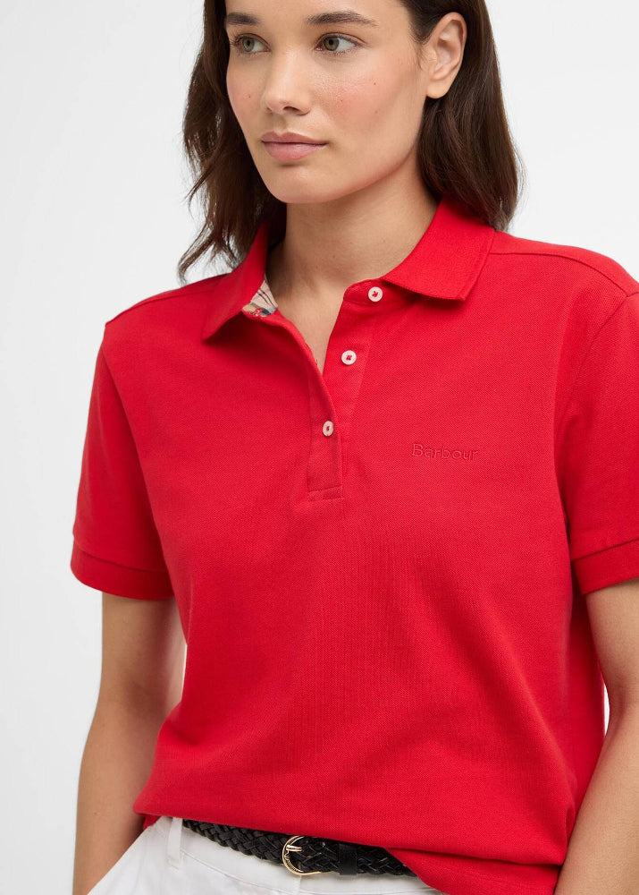 Barbour Bowford Polo Top Poppy Red