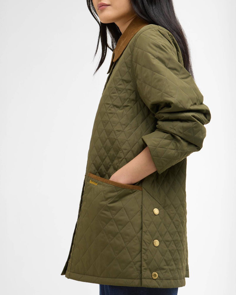 Barbour Goldmine Quilted Jkt Green