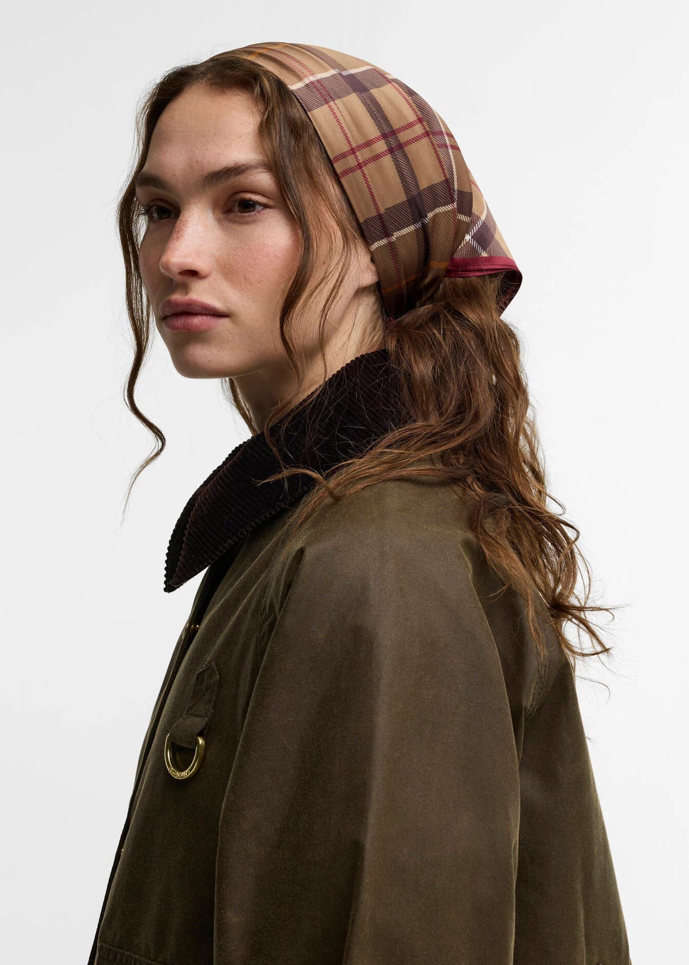 Barbour Kinsale Tartan Head Scarf Muted Tartan