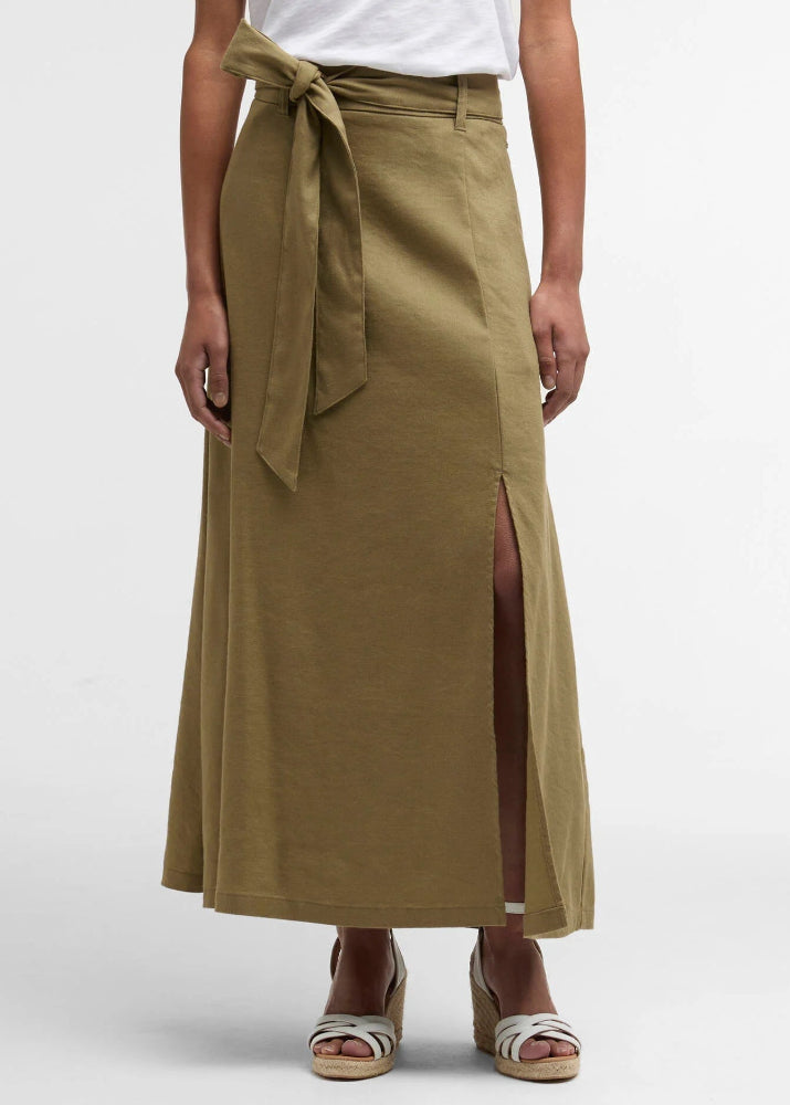 Barbour Gabby Maxi Skirt Bleached Olive