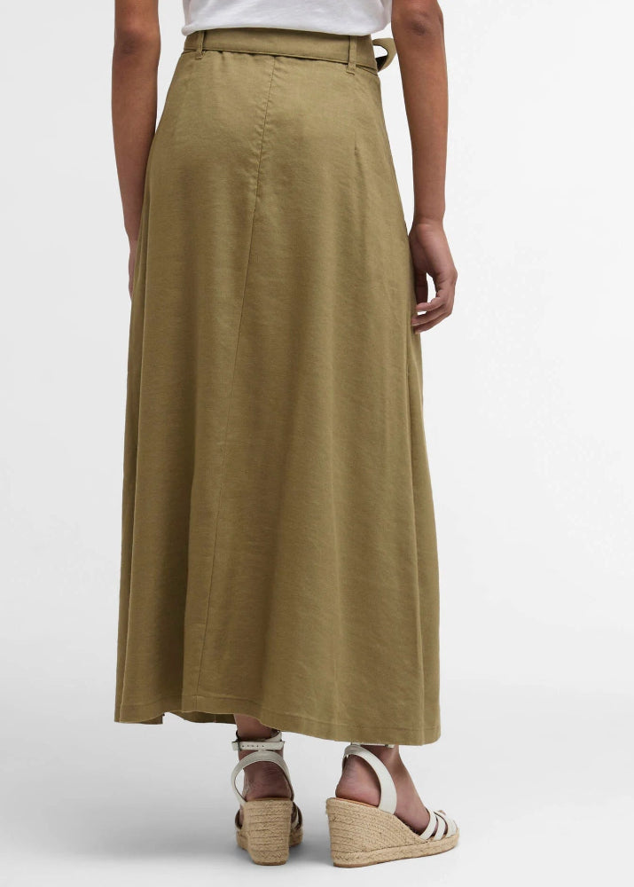 Barbour Gabby Maxi Skirt Bleached Olive