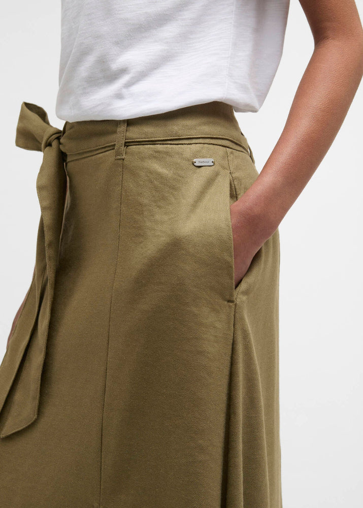 Barbour Gabby Maxi Skirt Bleached Olive
