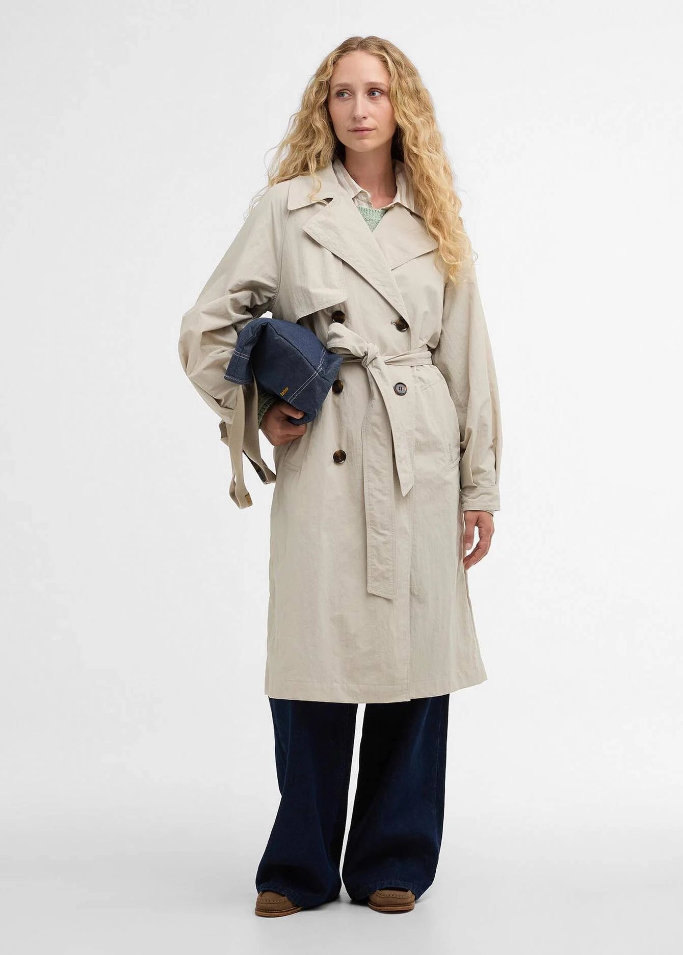 Barbour Layla Trenchcoat Showerproof Jacket Stone