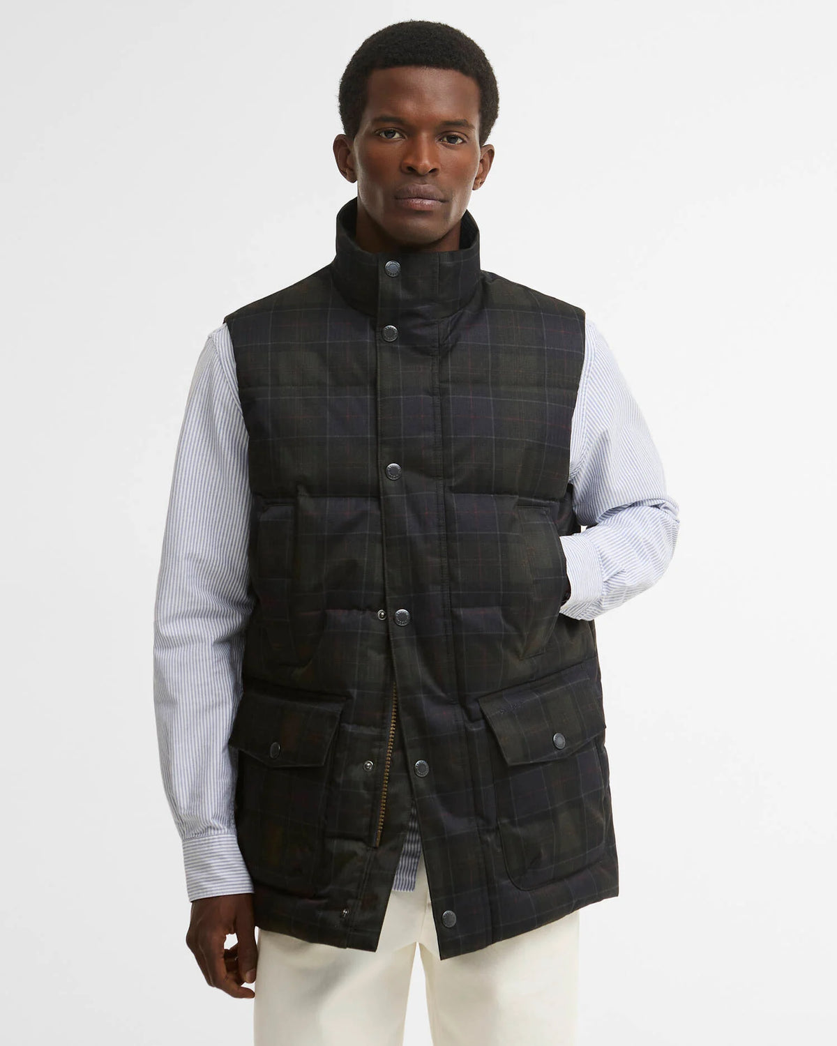 Barbour Lonnen Tartan Puffer Gilet Classic Tartan