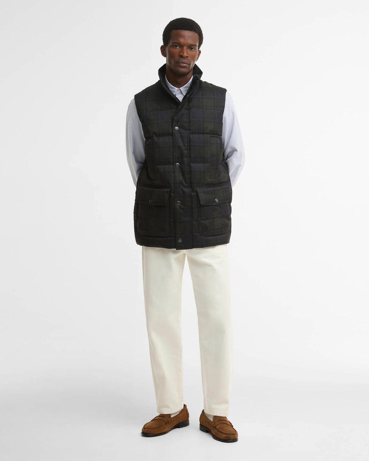 Barbour Lonnen Tartan Puffer Gilet Classic Tartan