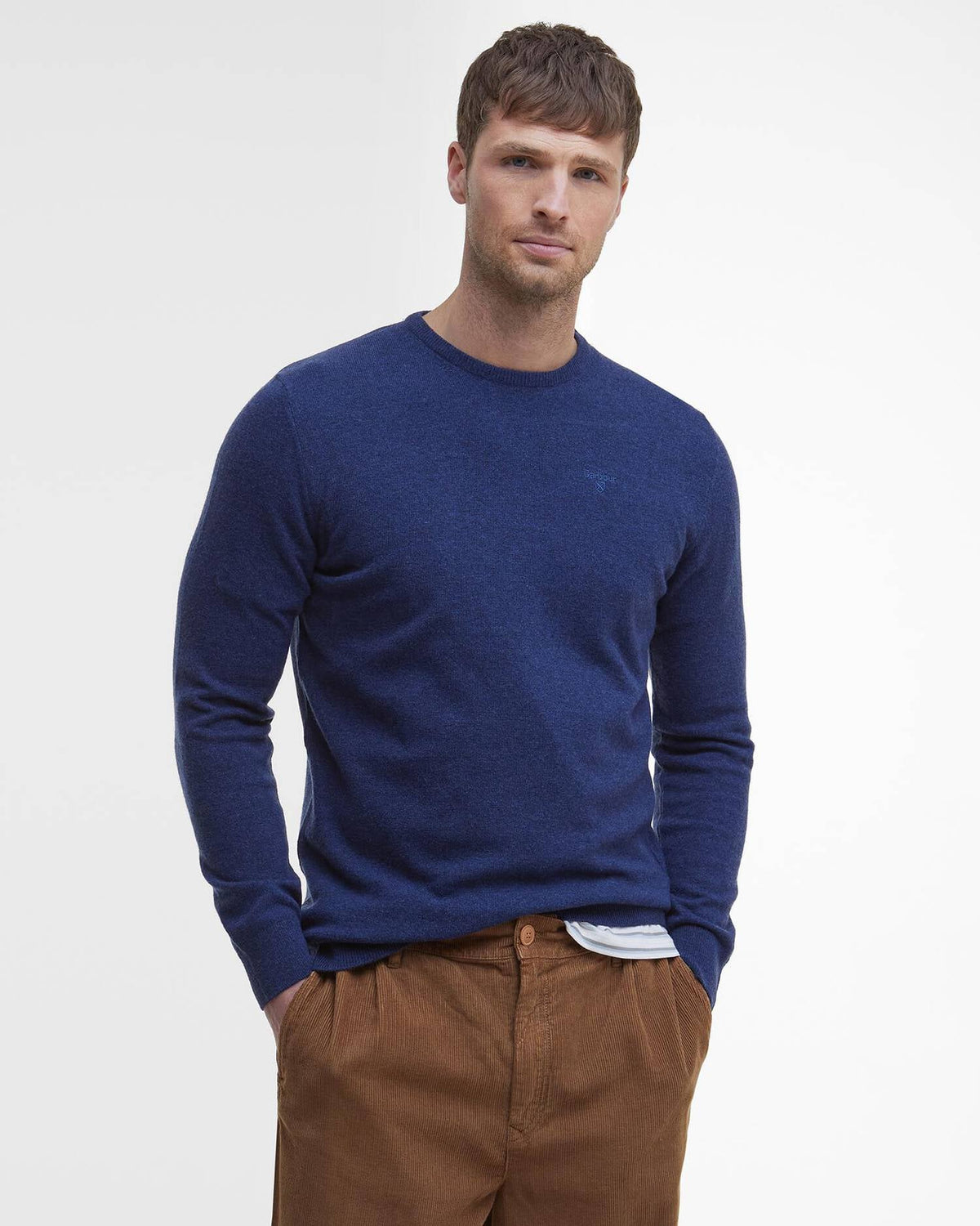 Barbour Ess Lambswool Crew Deep Blue