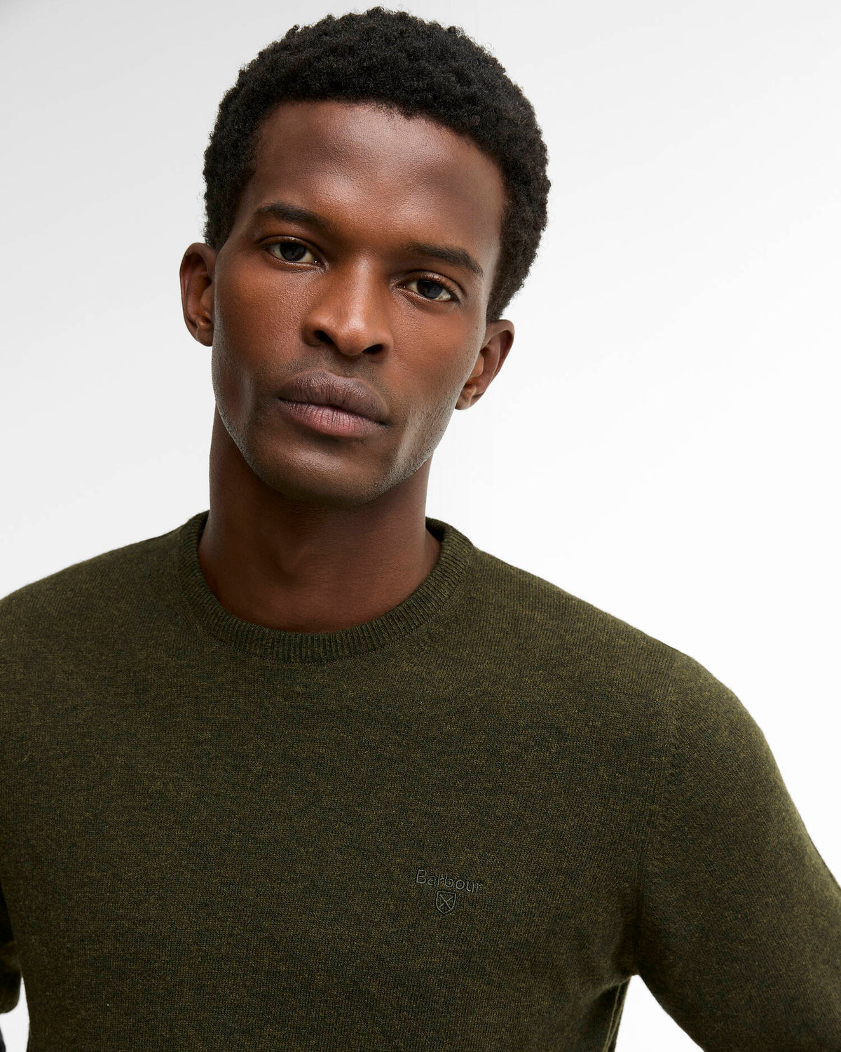 Barbour Essential Lambswool Crew Seaweed