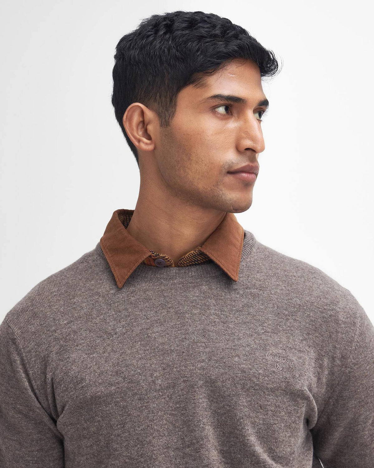 Barbour Ess Lambwool Crew Neck Dark Stone