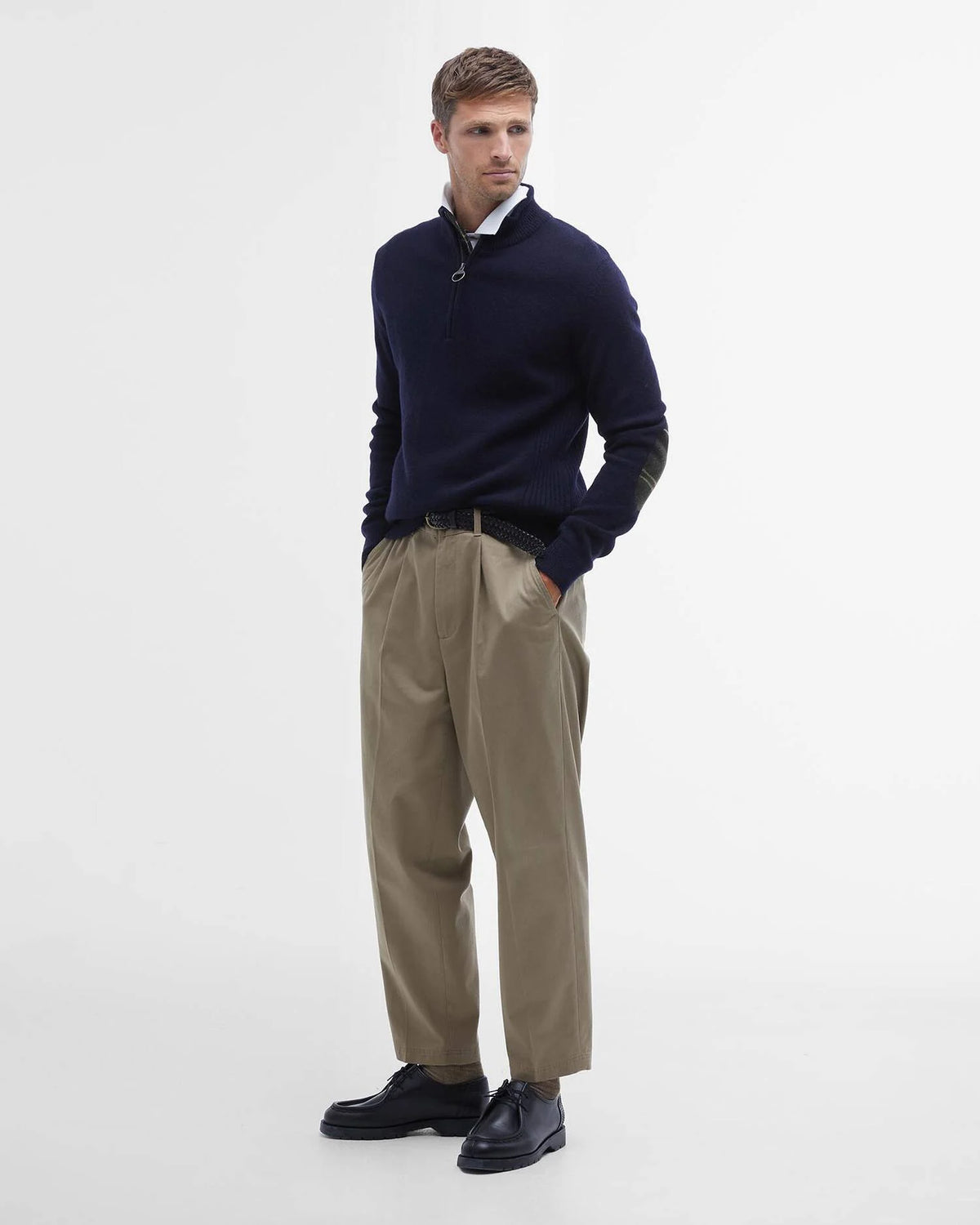 Barbour Holden Half Zip Wool Navy