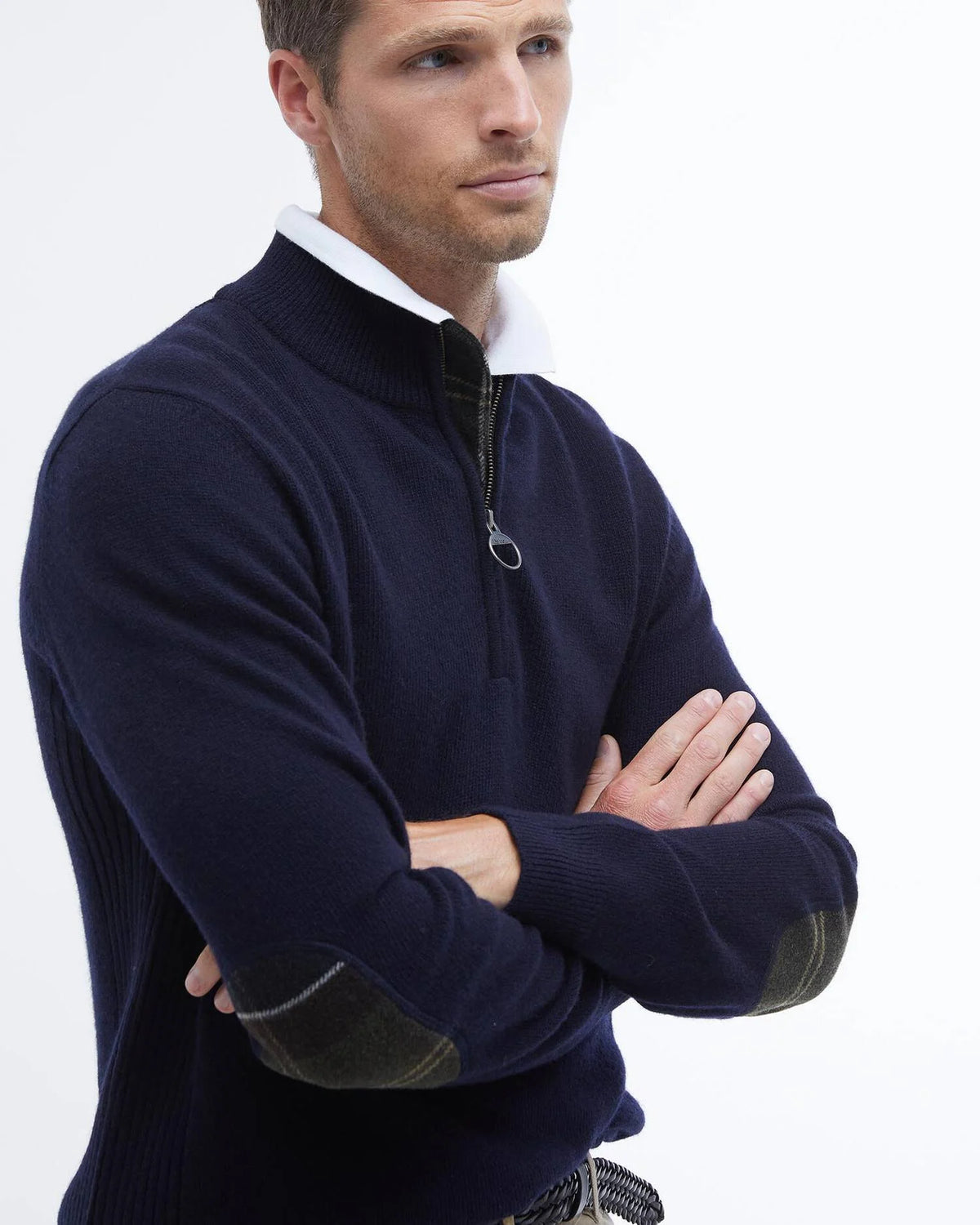 Barbour Holden Half Zip Wool Navy