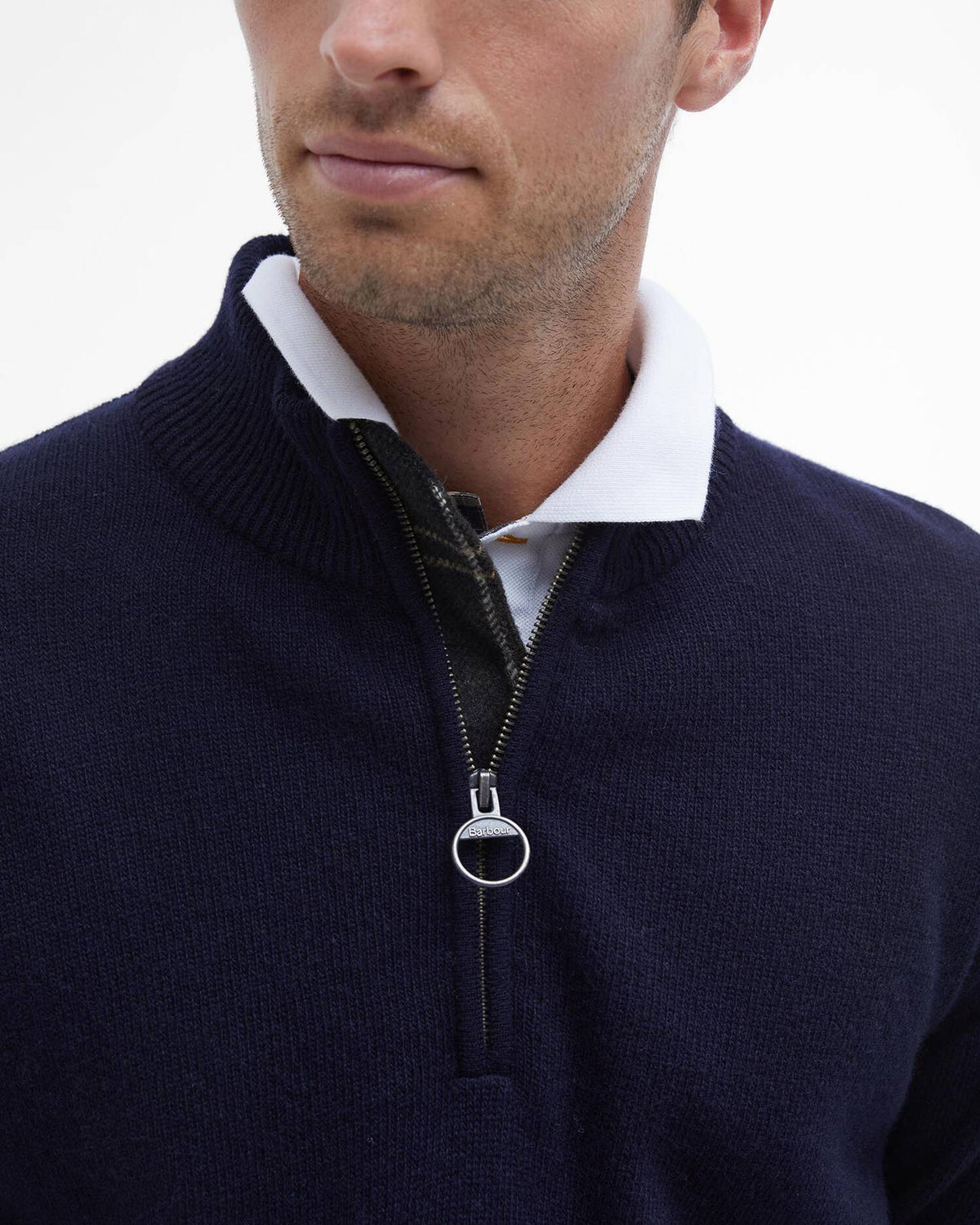 Barbour Holden Half Zip Wool Navy