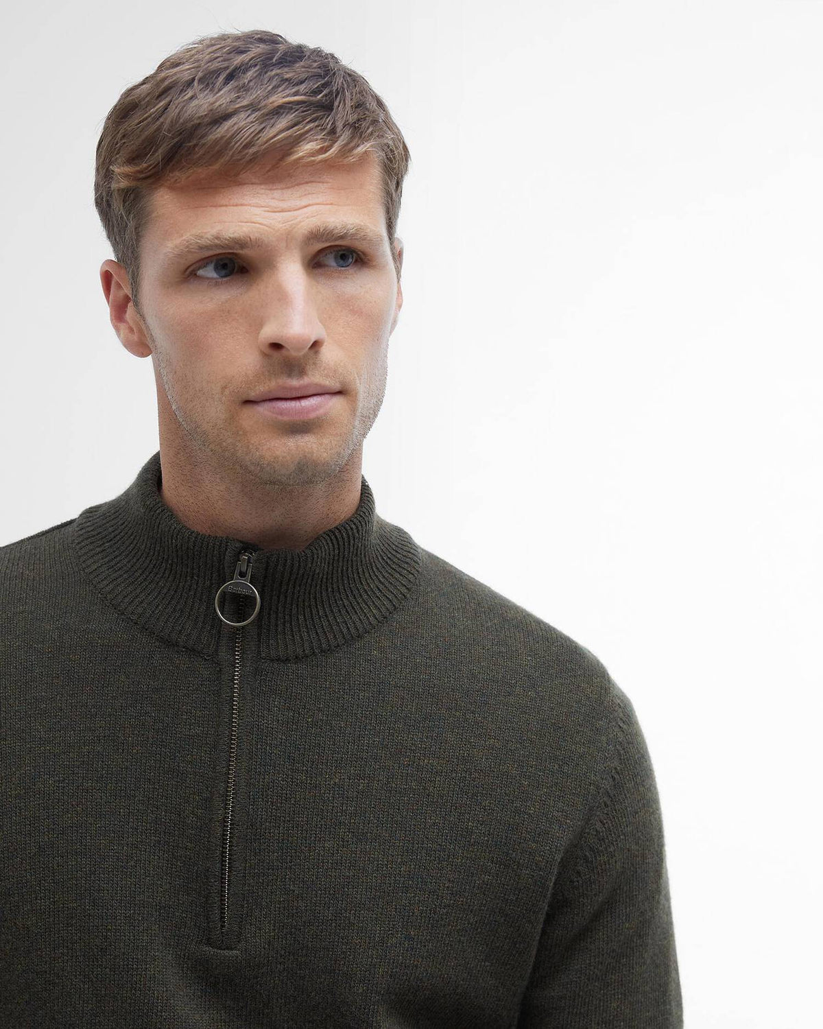Barbour Holden Half Zip Olive Marl