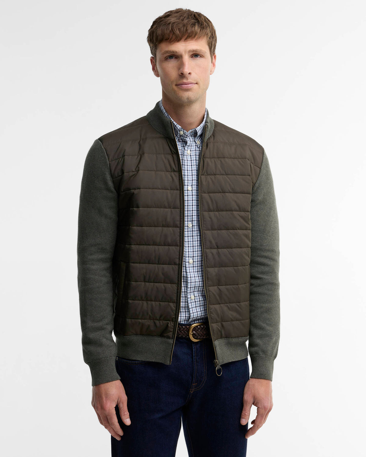 Barbour Essential Carn Baffle Zip Olive
