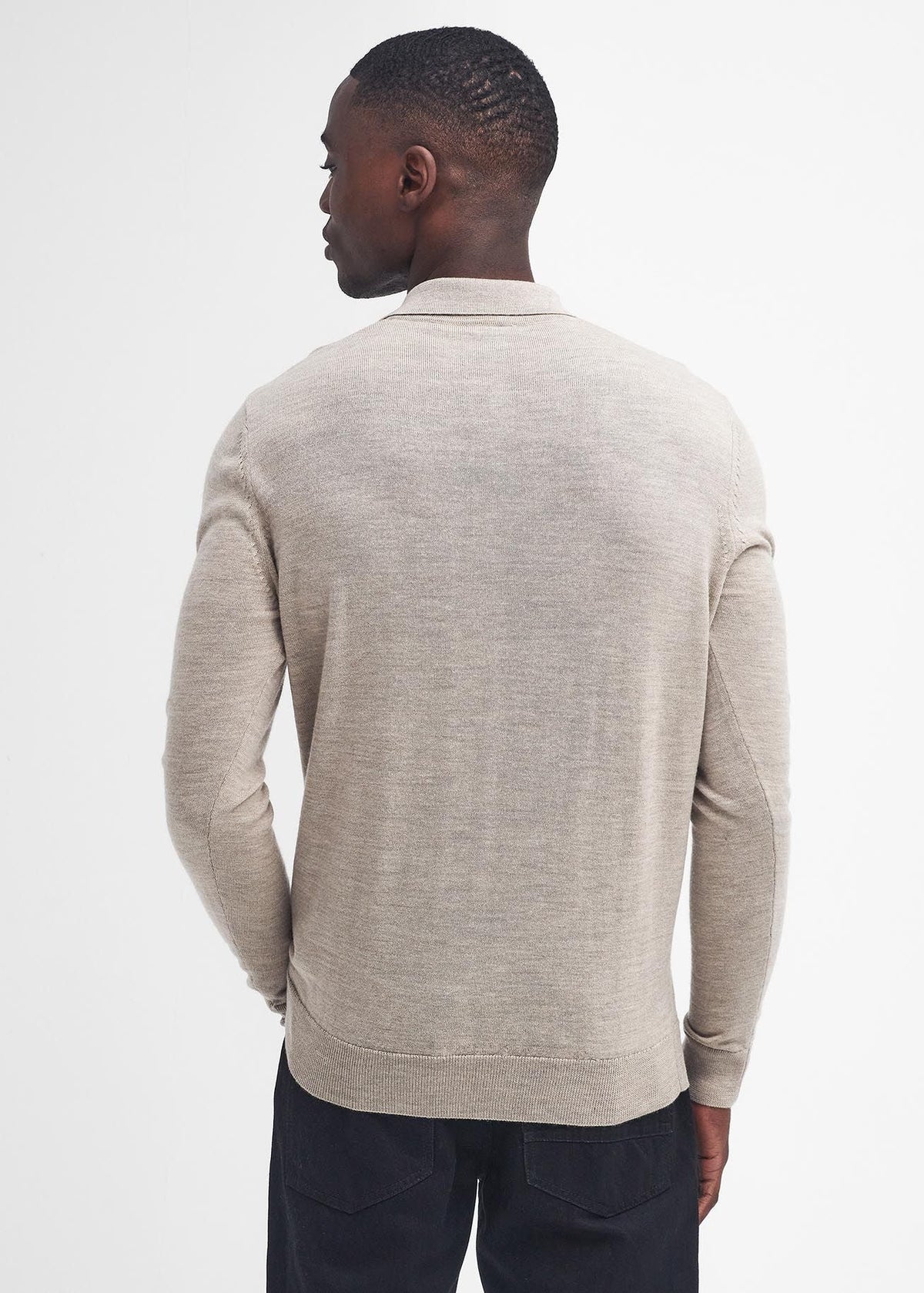 Barbour Intl Merlin Merino Polo Jumper Brindle