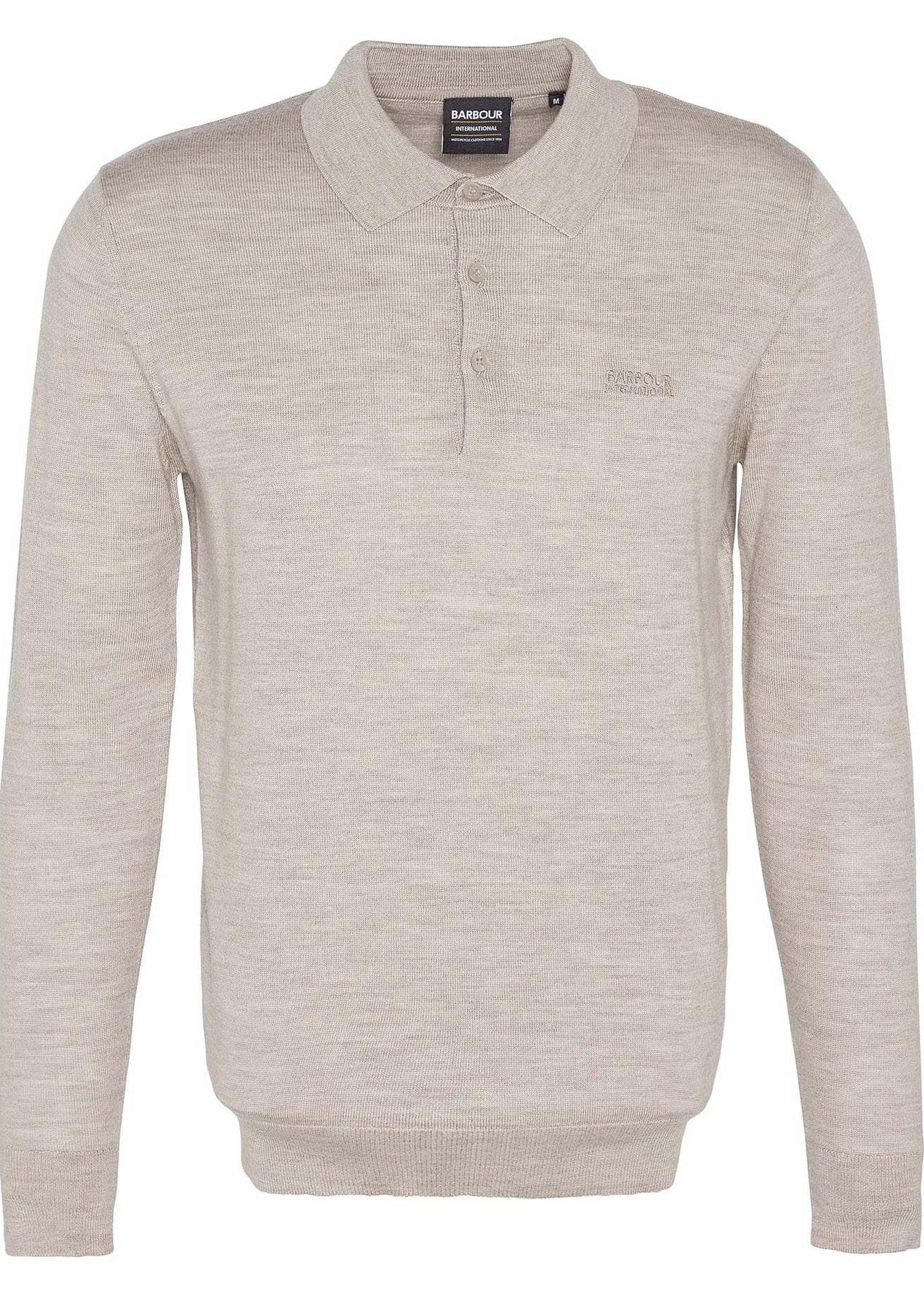 Barbour Intl Merlin Merino Polo Jumper Brindle