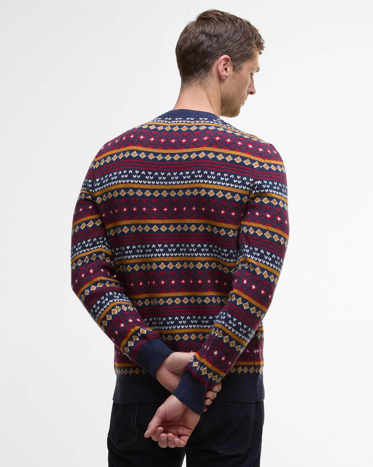 Barbour Easdale Fair Isle Crew Neck SWTR Navy