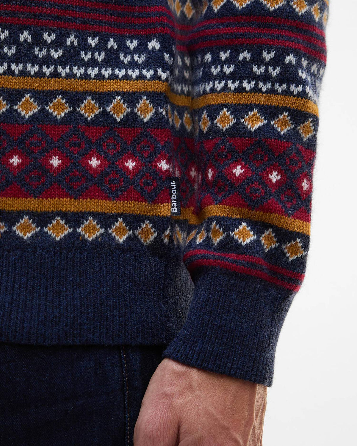 Barbour Easdale Fair Isle Crew Neck SWTR Navy