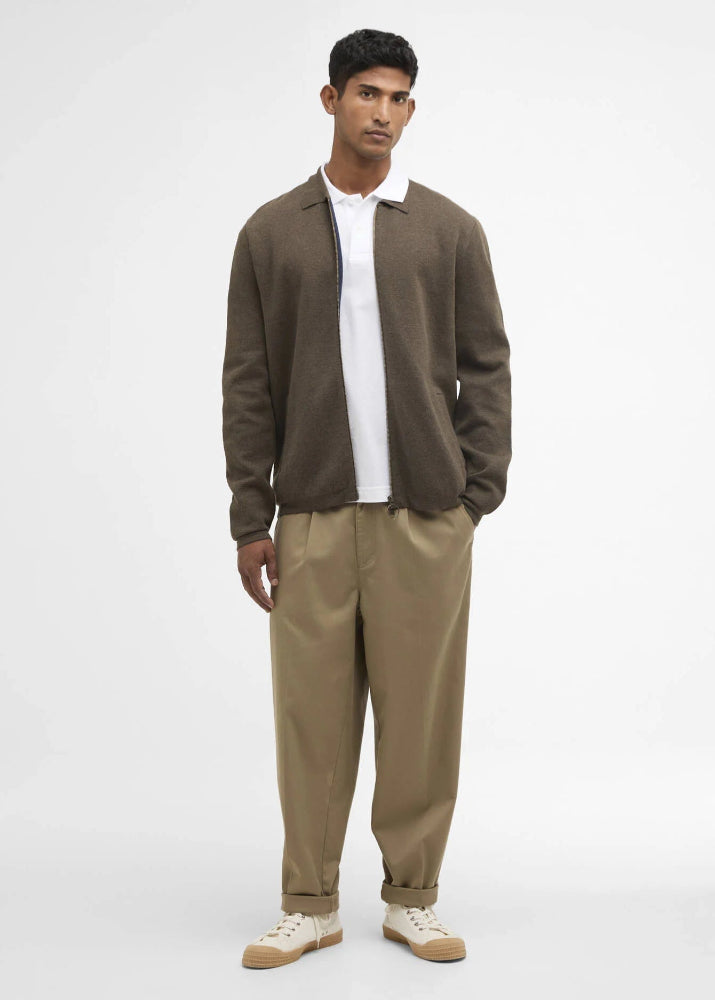 Barbour Crowcombe Knitted Zip Thru Olive
