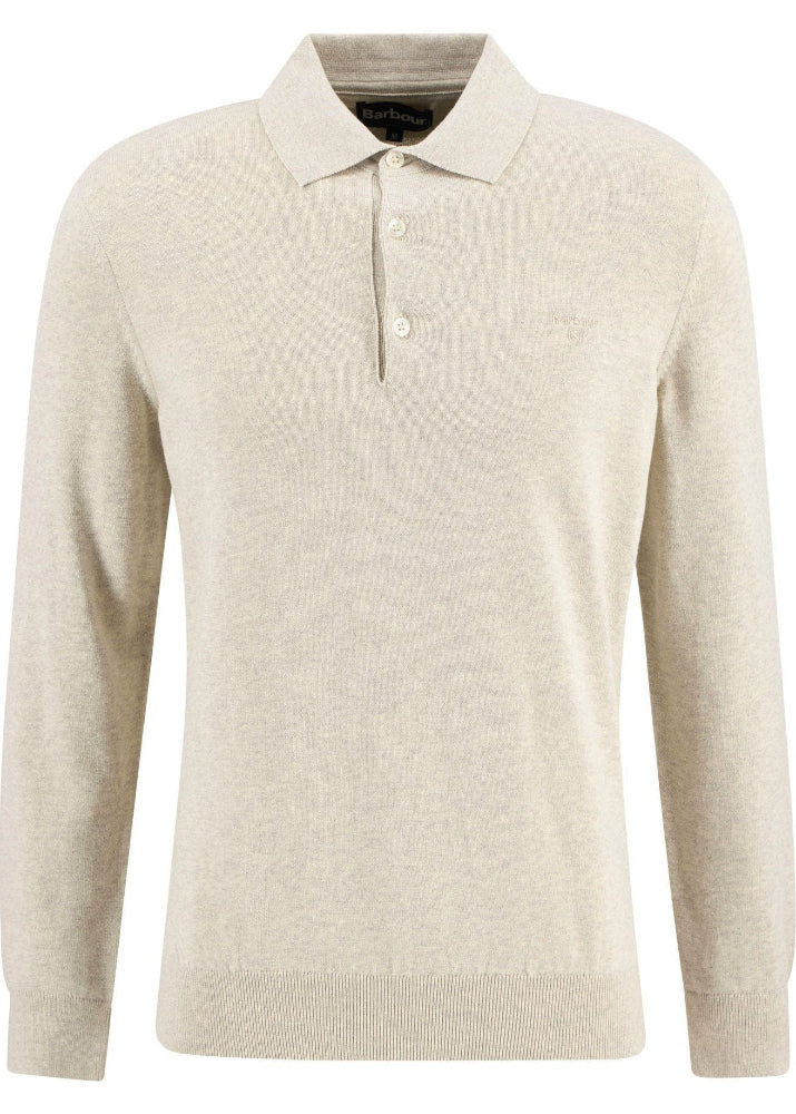 Barbour Pima Cotton Knitted Polo Shirt Neutral