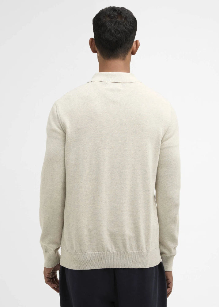 Barbour Pima Cotton Knitted Polo Shirt Neutral