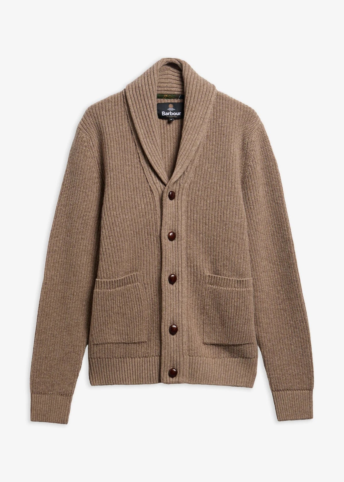Barbour hartland Knitted Shawl Neck Cardigan Stone