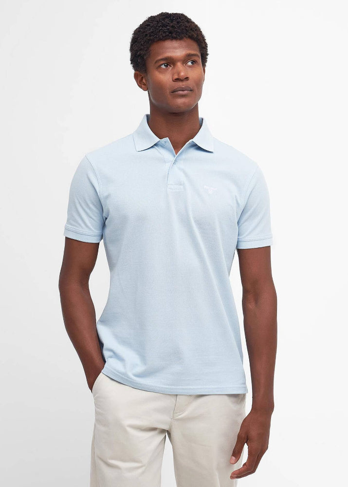 Barbour Lightweight Sports Polo Shirt Chambray Blue