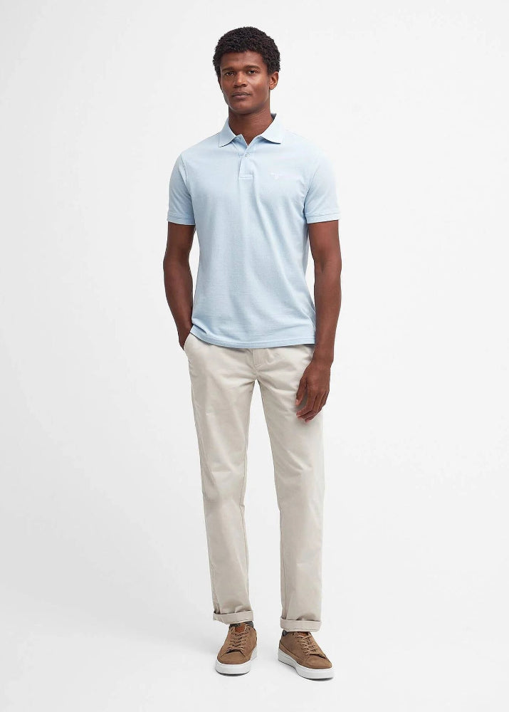 Barbour Lightweight Sports Polo Shirt Chambray Blue