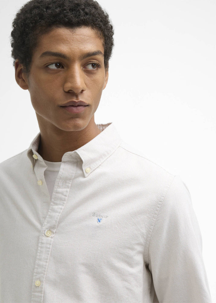 Barbour Stripe Oxtown Tailored Fit Stone