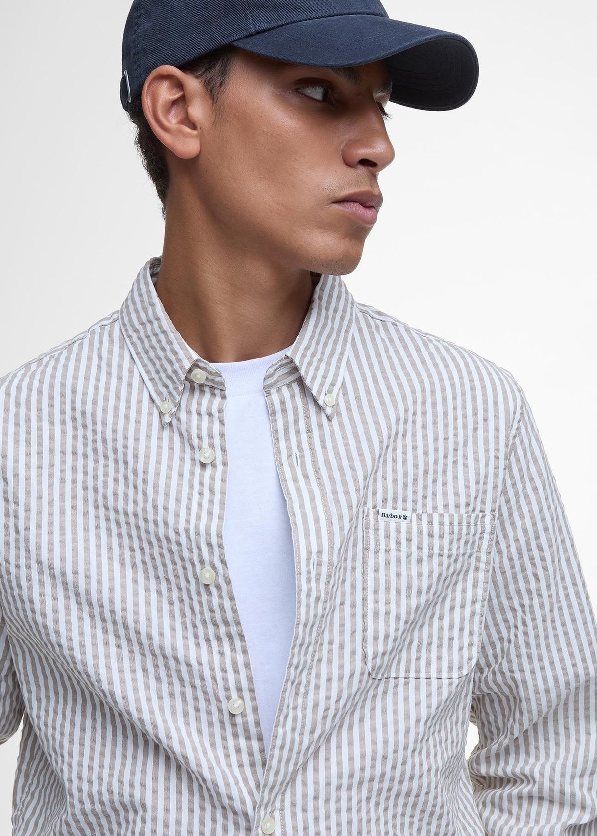 Barbour Cresswell SeersuckerShirt TF Stone