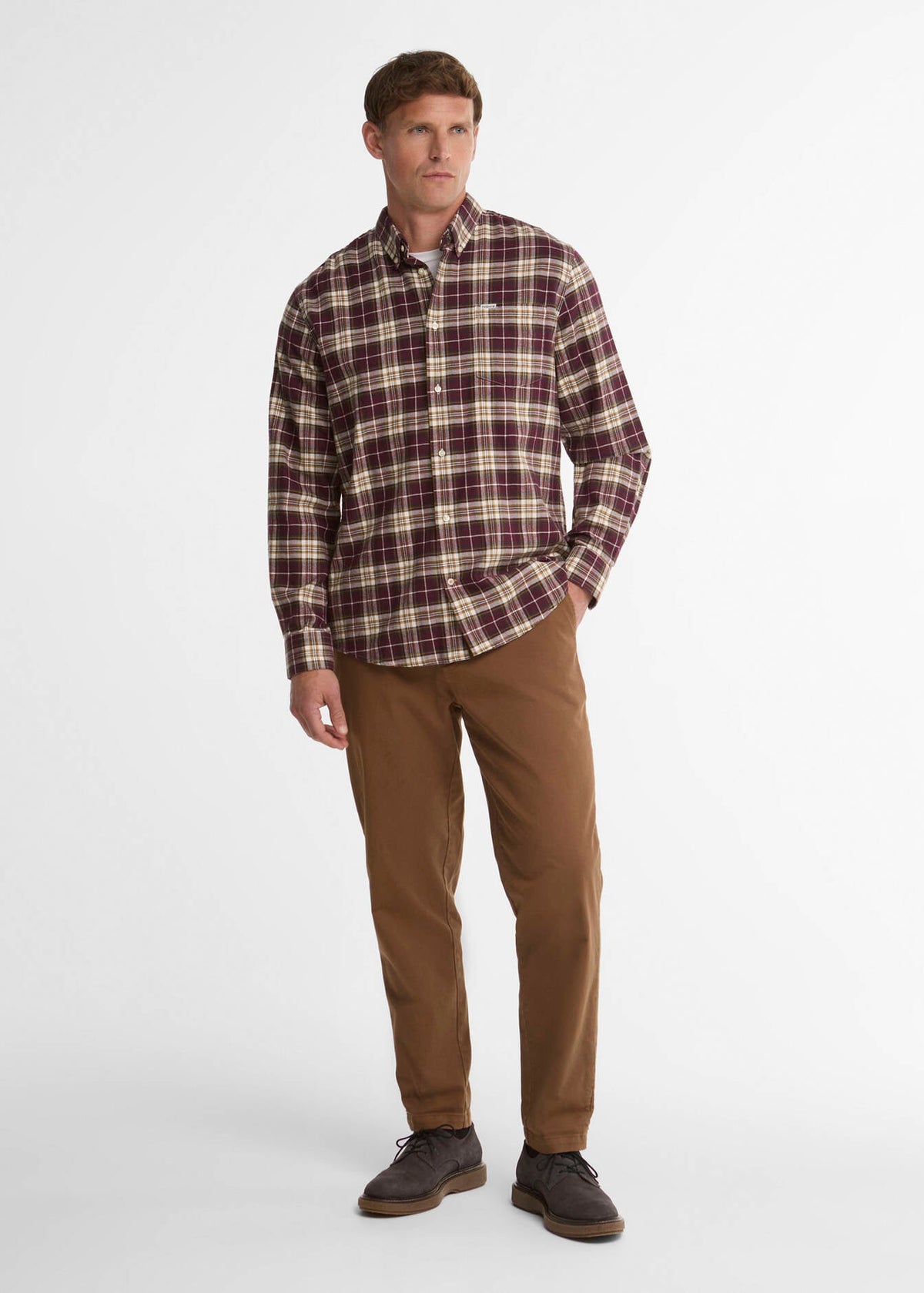 Barbour Telfield Shirt Regular Fit Dark Bordeux