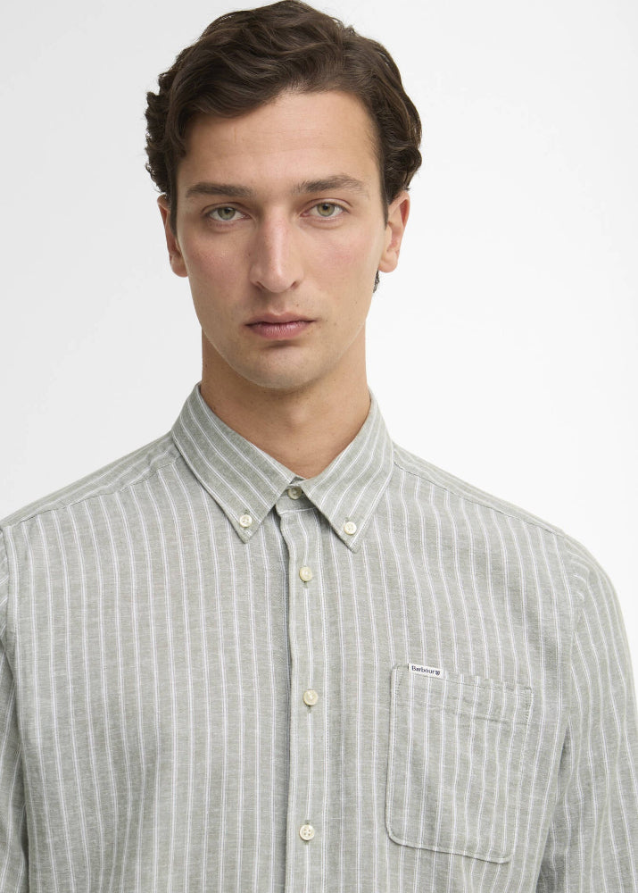 Barbour Nelson Striped TS Bleached Olive