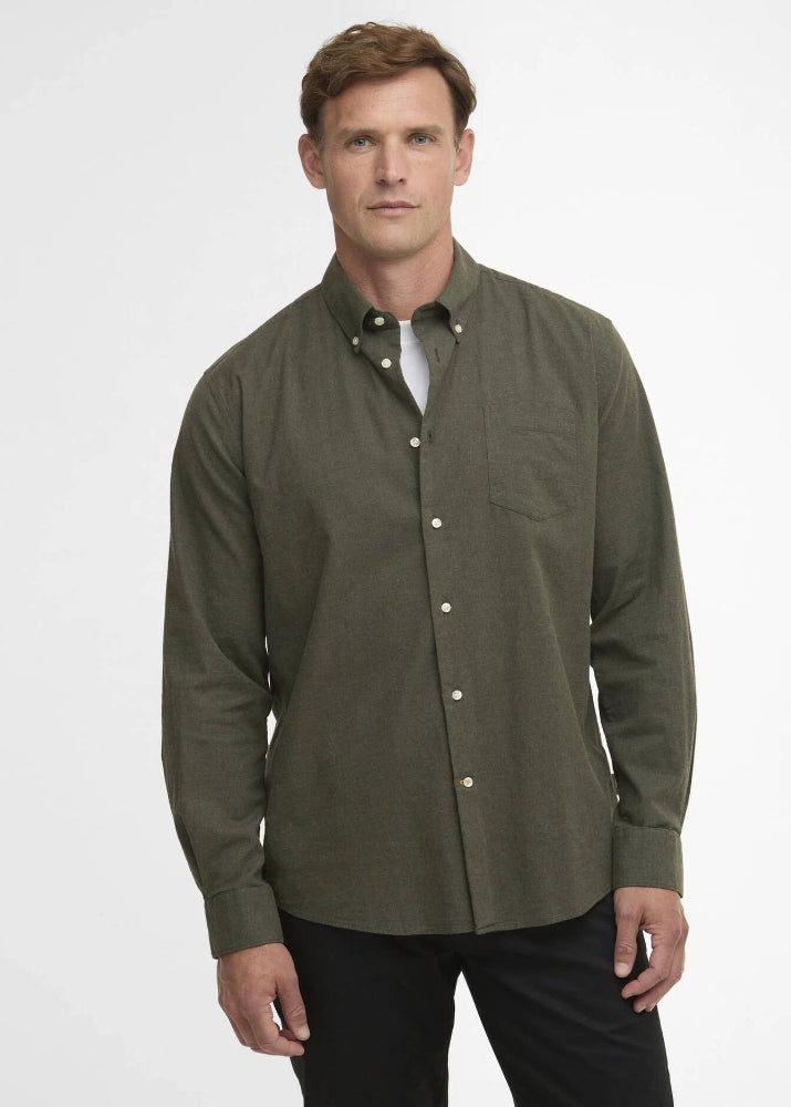 Barbour Aukside Regular Shirt Olive Marl