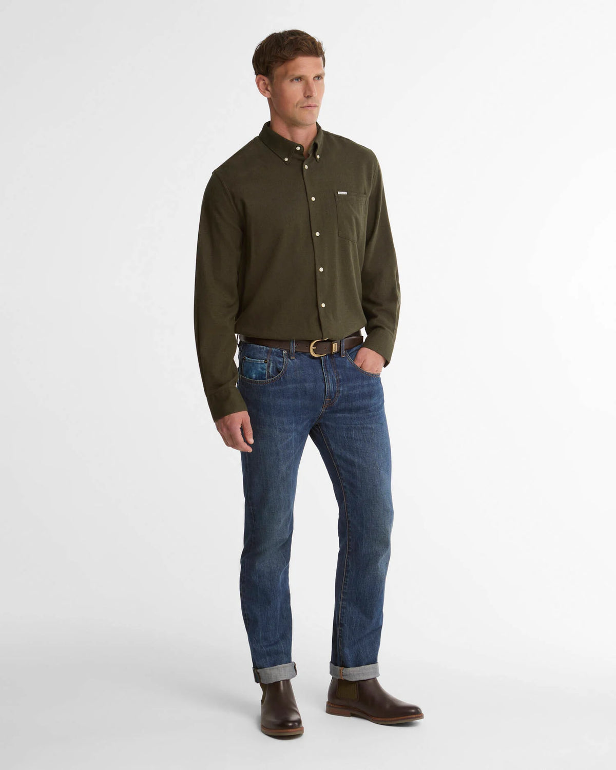 Barbour Sparrowhill Regular Fit Shirt Olive