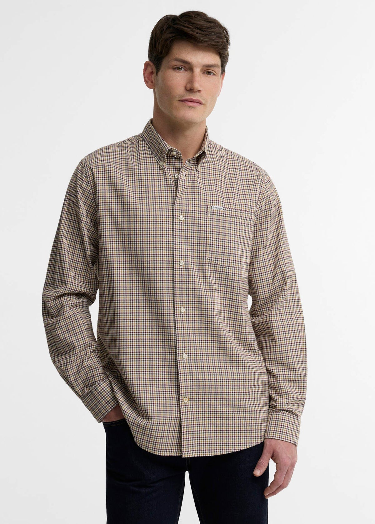 Barbour Farmtown Regular Fit Checked Shirt DK Bord