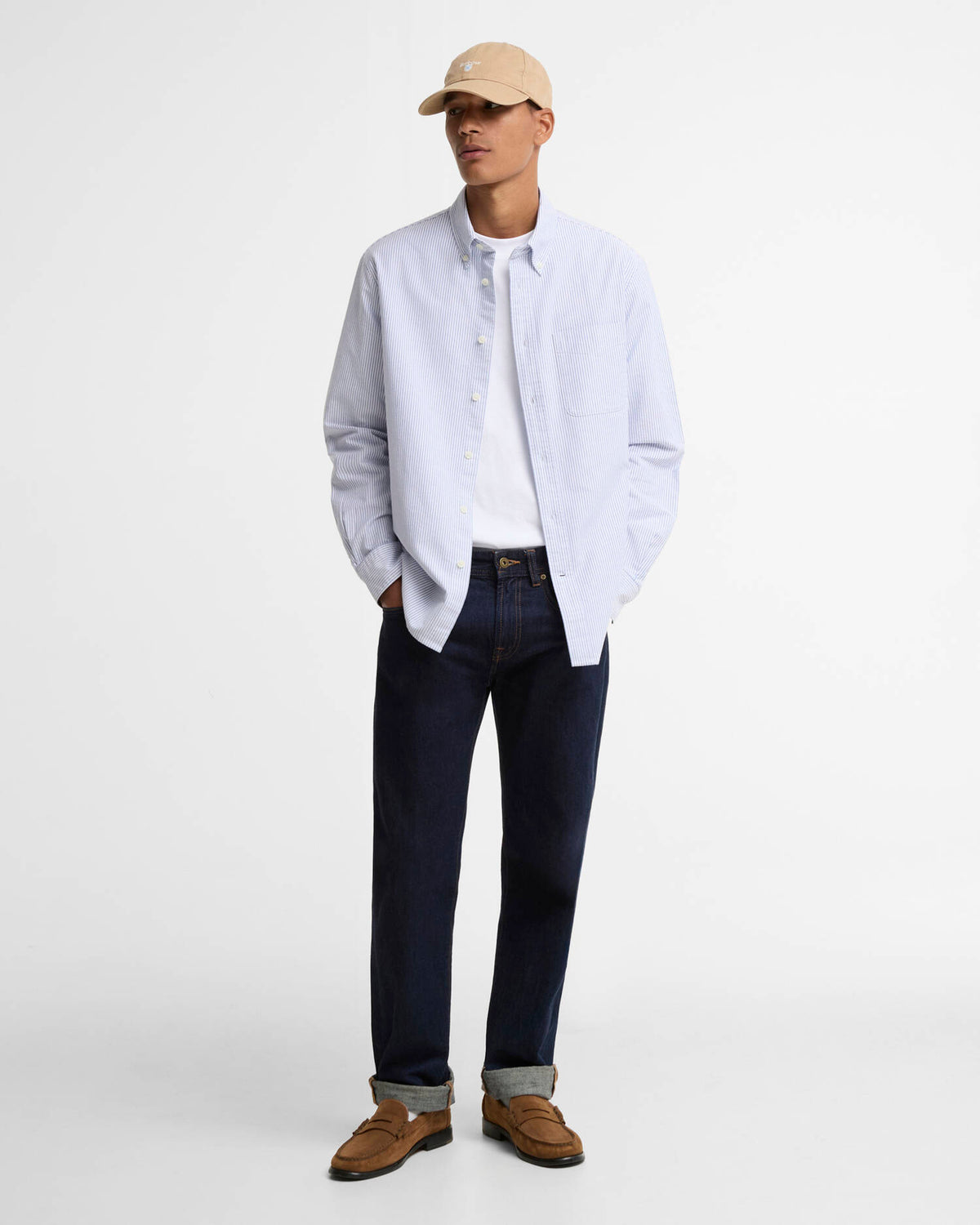 Barbour Authentic Fit Striped Oxford Shirt Blue