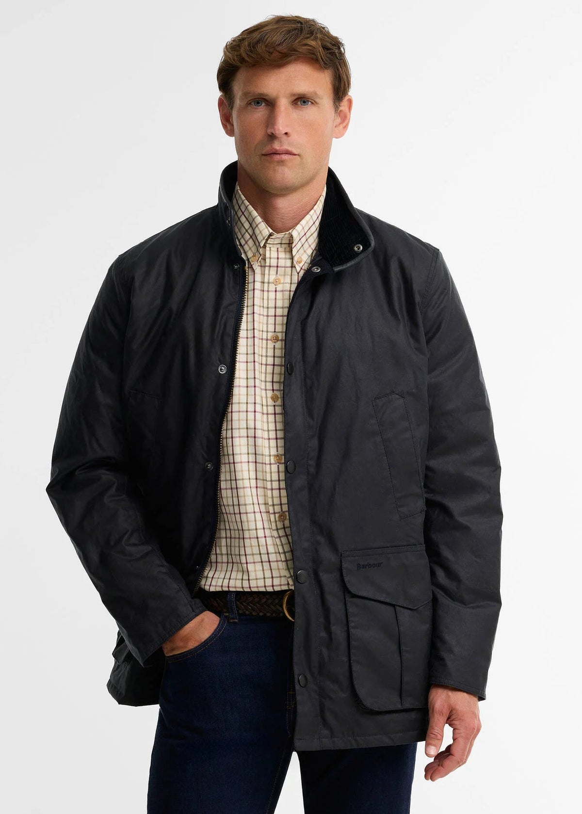Barbour Hereford Wax Jacket Navy