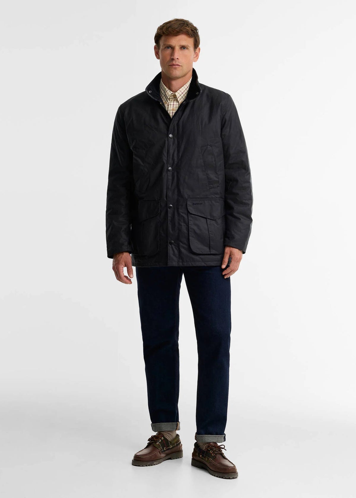 Barbour Hereford Wax Jacket Navy