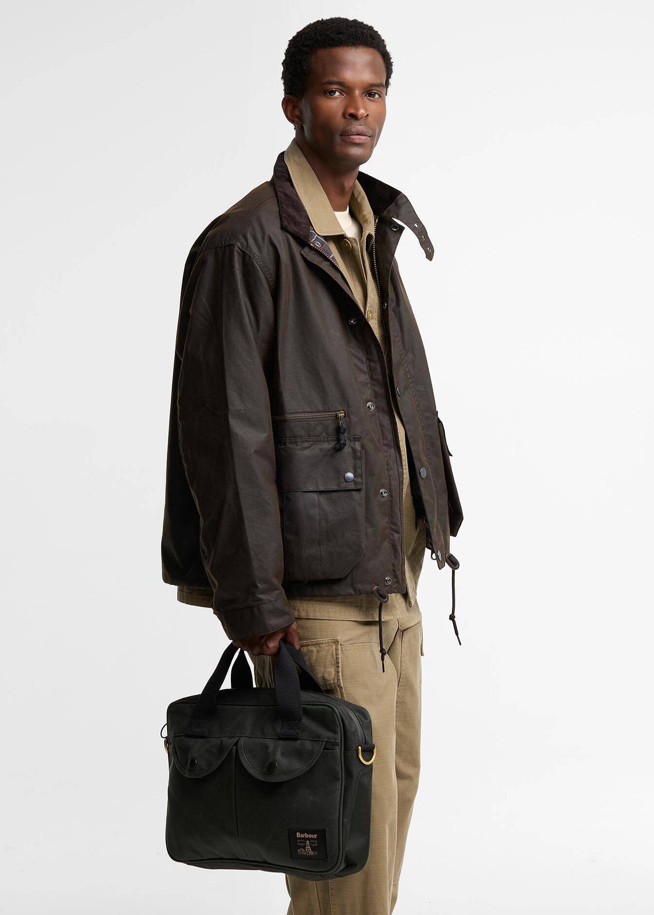 Barbour Field Wax laptop Crossbody Bag Sage